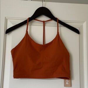 POPFLEX Rust Orange Crop Top with removable bra pads